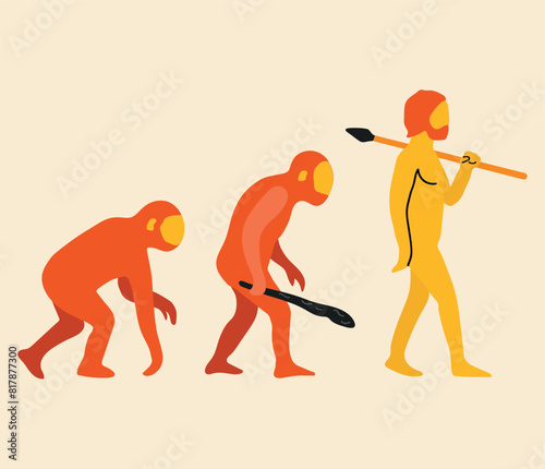 Human evolution flat vector illustration