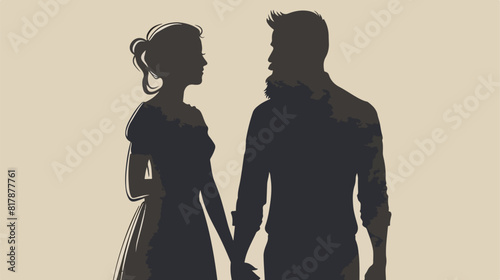 Sketch silhouette of caricature faceless thin couple