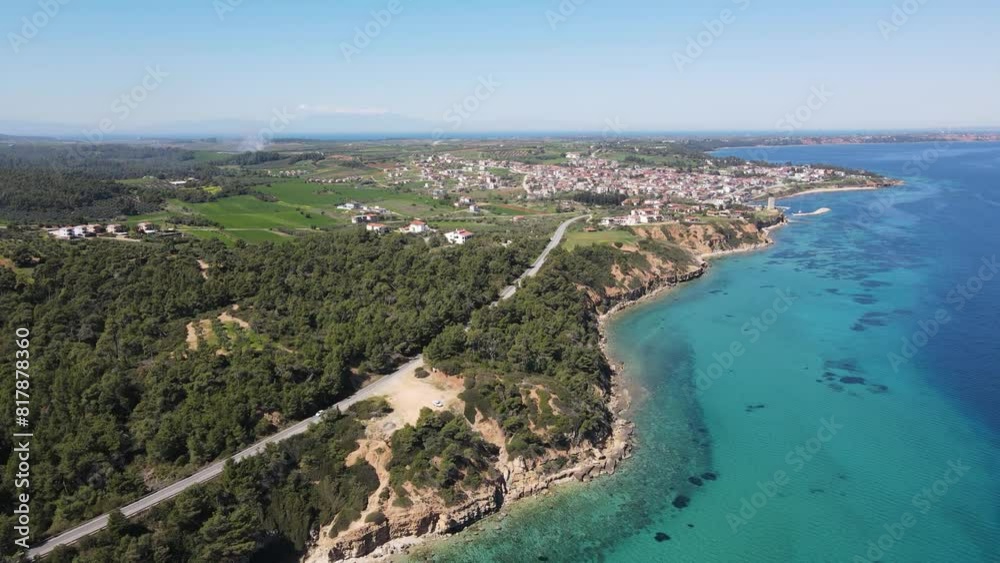 Amazing view of Kassandra coastline near town of Nea Fokea, Chalkidiki, Central Macedonia, Greece Amazing view of Kassandra coastline near town of Nea Fokea, Chalkidiki, Central Macedonia, Greece