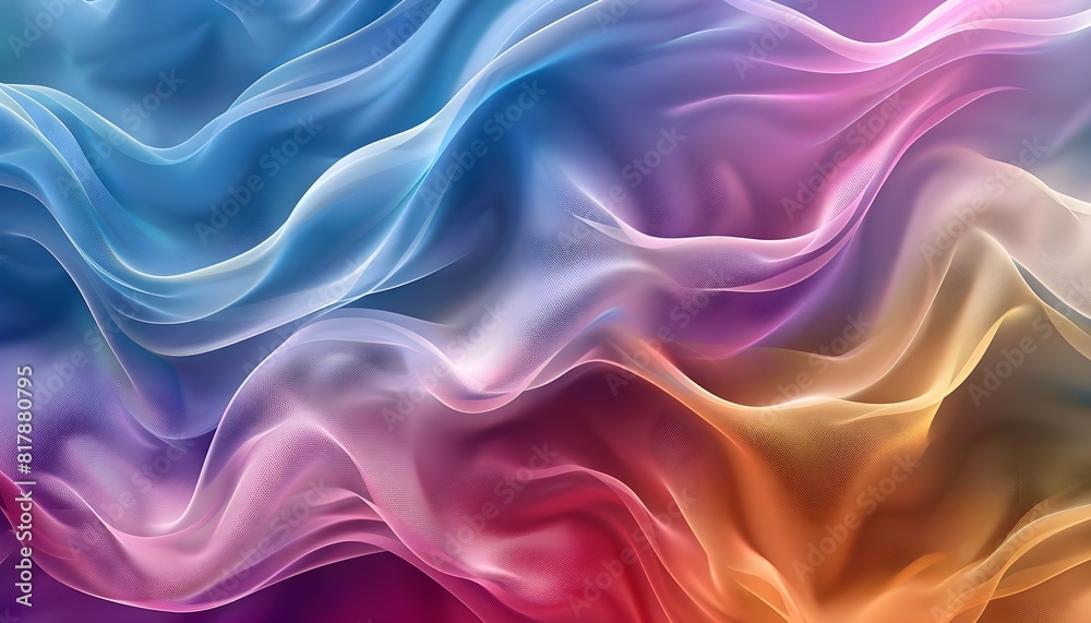 Obraz premium abstract colorful background with rainbow colored silk clothe waves