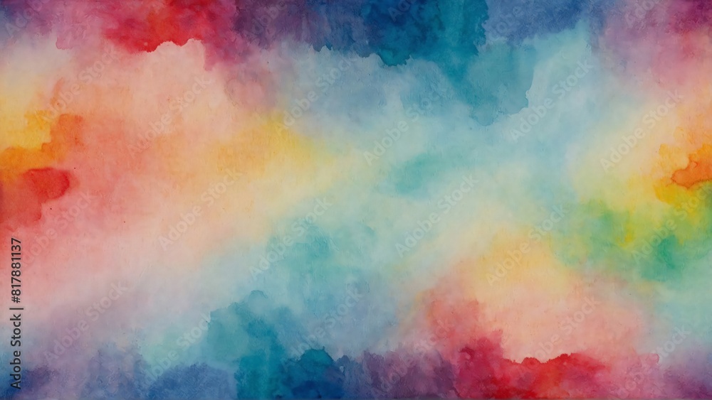 Vivid Watercolor Gradient in Rainbow Palette, Ideal for Wallpaper Background