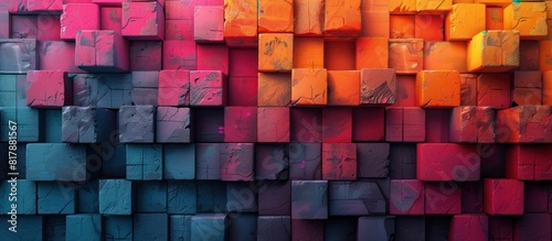 Colorful abstract texture with geometric cube shapes