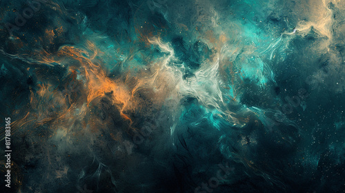 Dark background with multiple colors turquoise. AI generated
