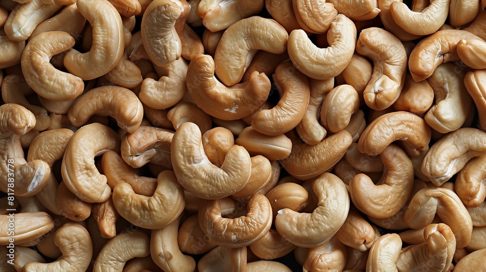 Cashews Close-Up, Beige Nuts with a Crunchy and Nutritious Texture in a Natural Pattern Cashews Close-Up, Beige Nuts with a Crunchy and Nutritious Texture in a Natural Pattern