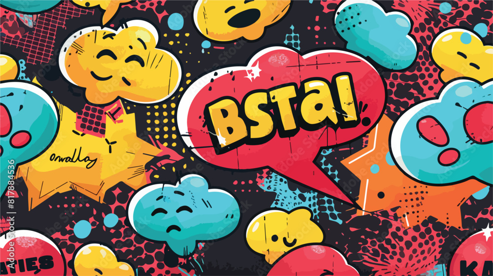 Speech bubble with words comic pattern Vectot style vector
