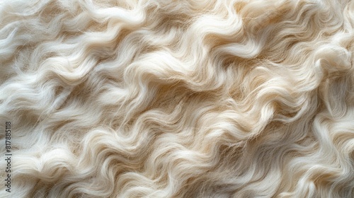 The Soft and Textured Essence of Sheep s Wool in an Intimate Close Up photo