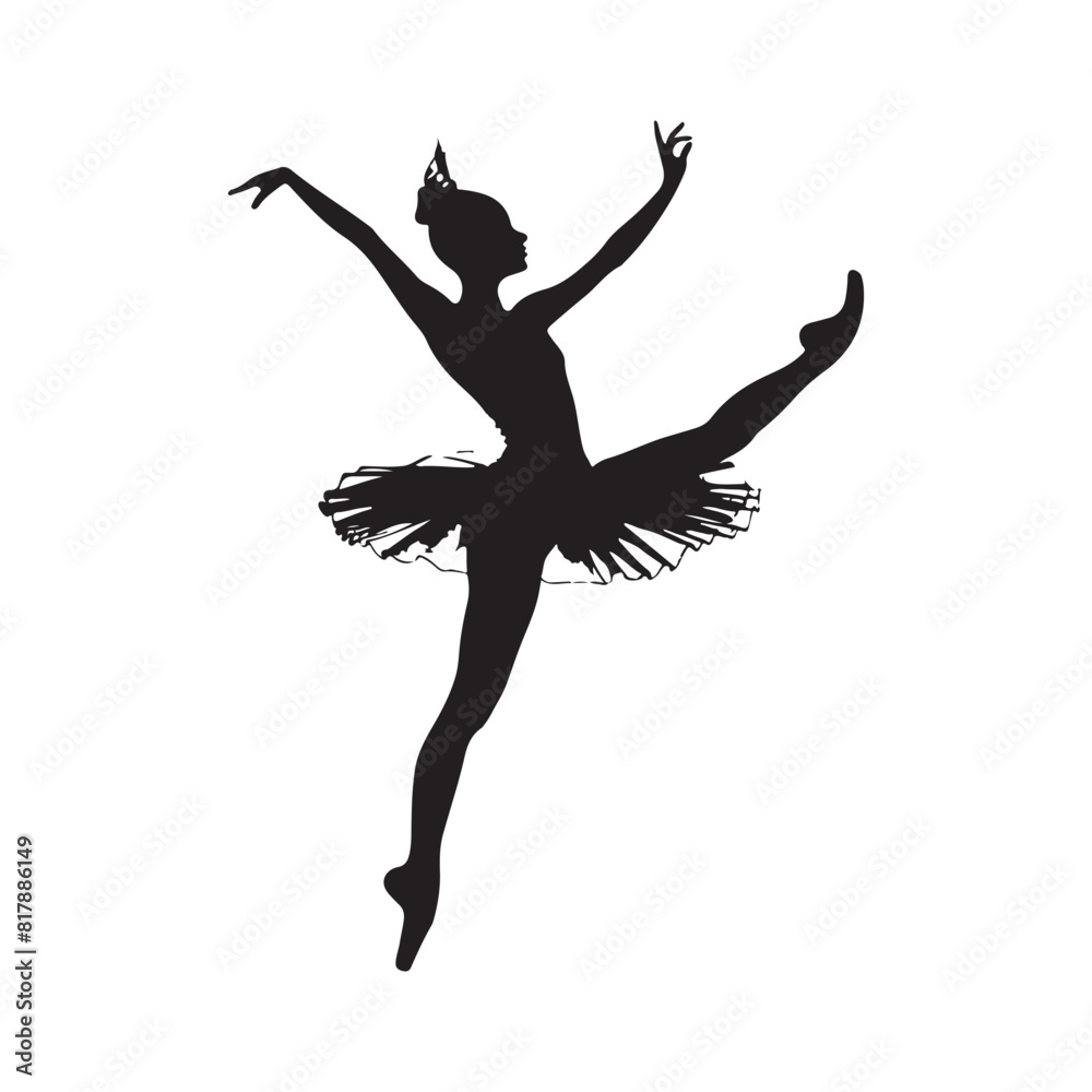 Ballerina Silhouette Vector Images on white background Ballerina Silhouette Vector Images on white background