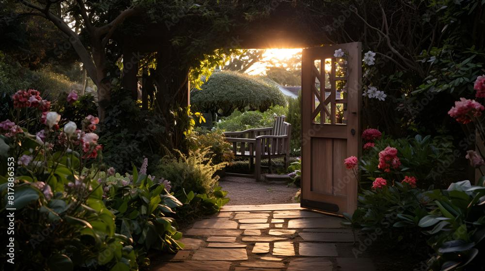 Charming Doorway Opening to a Lush Garden Retreat Charming Doorway Opening to a Lush Garden Retreat