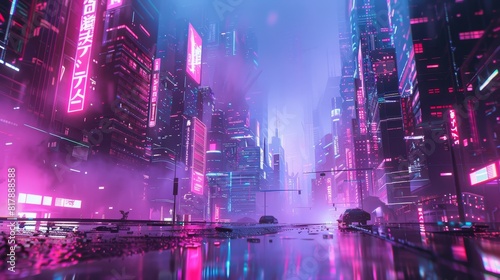 Futuristic cityscapes of a world transformed by advanced biomaterials  in a futuristic  neon theme