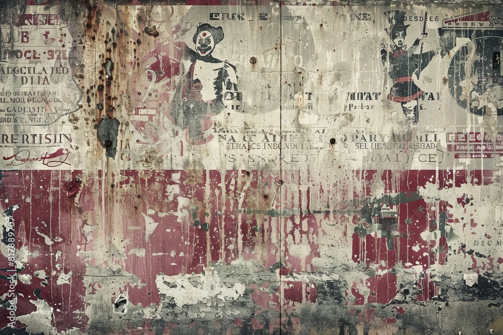 Fototapeta premium Eerie Vintage Circus Poster Collage