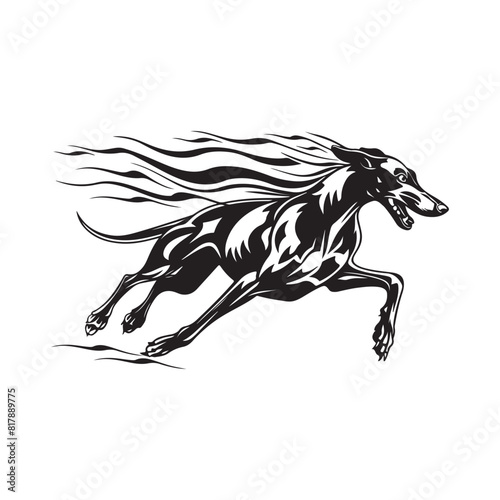 Greyhound Fast Flame Trail Body image vector isolated on white