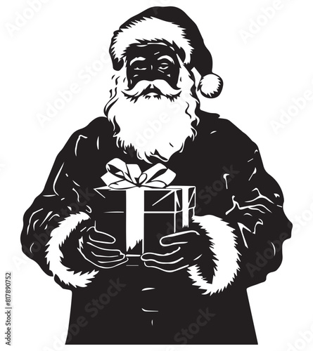 Santa claus silhouette christmas holiday