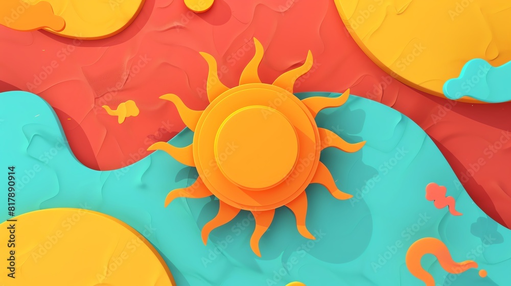 sun flat design top view festival theme animation colored pastel sun flat design top view festival theme animation colored pastel