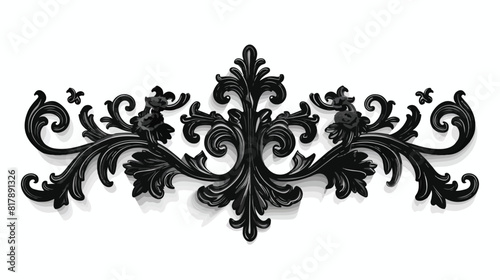 Sticker black silhouette elegant heraldic decorative