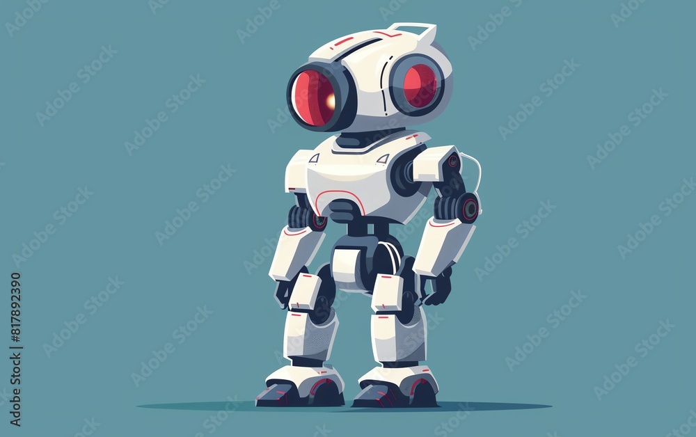 robot flat design side view android theme cartoon drawing Analogous Color Scheme