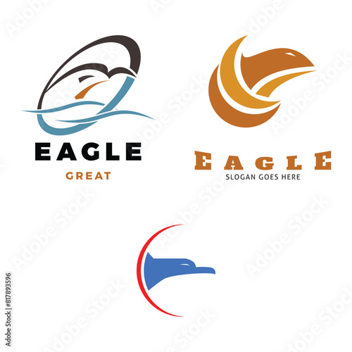 Set of Eagle Icon Logo Design Template