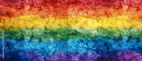 pride month flat design top view rainbow theme water color Split-complementary color scheme