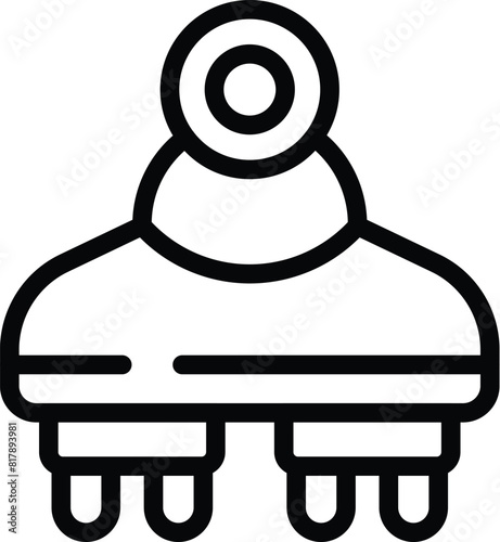 Black and white line art of a classic space invader alien icon