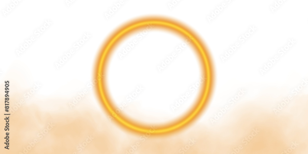 Yellow magical geometric circle neon portal shrouded in light smoke. Round glowing frame. Futuristic teleporter. Light effect. Bright lights illuminate a night scene. Runway light effect. PNG.
Yellow magical geometric circle neon portal shrouded in light smoke. Round glowing frame. Futuristic teleporter. Light effect. Bright lights illuminate a night scene. Runway light effect. PNG.