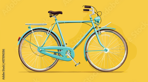 Stylish bicycle on yellow background Vectot style vector