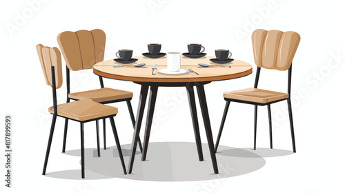 Stylish simple table Fourting on white background vector