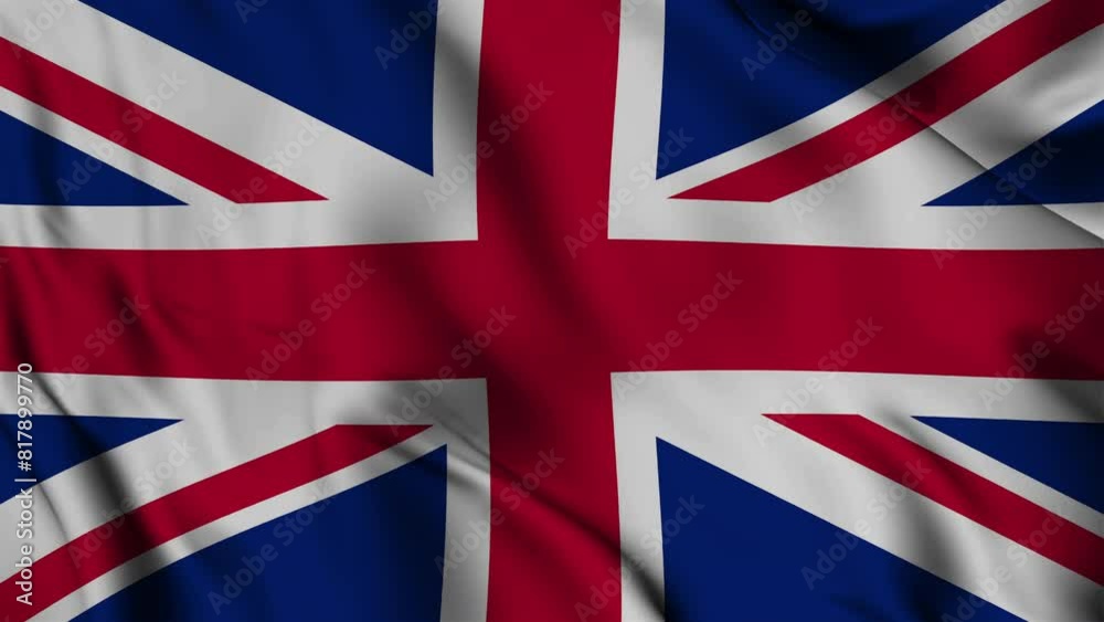 United Kingdom Flag Waving Animation seamless loop. 4k United Kingdom Flag Waving Animation seamless loop. 4k