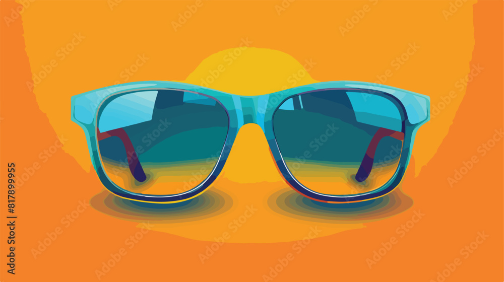 Stylish sunglasses on color background Vectot style vector