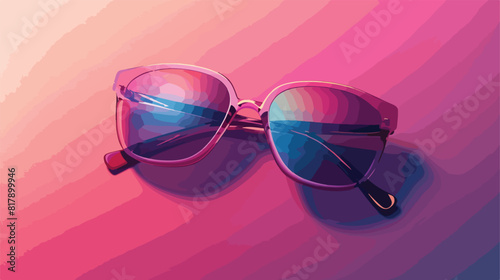 Stylish sunglasses on color background Vectot style vector