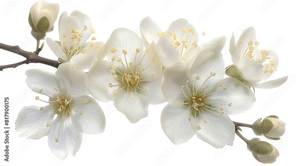 Obraz premium Delicate White Blossoms on Tree Branch