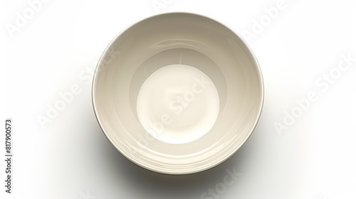 Ceramic Bowl on Gray Background