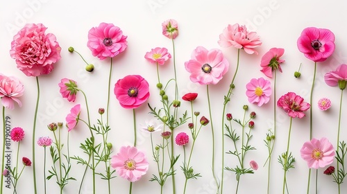 Vibrant Floral Display on White Background