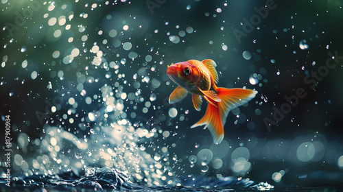 Goldfish in a fish tank  generative ai