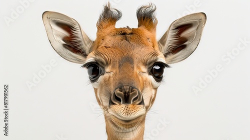 Giraffe Portrait with Unique Features