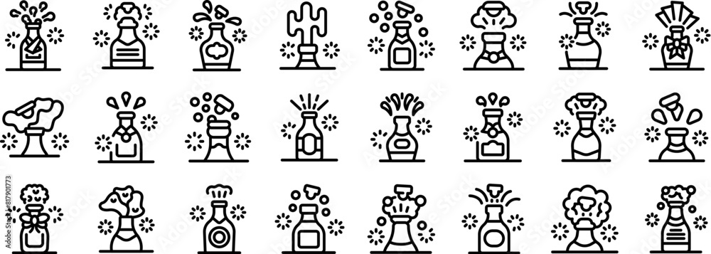 Картината върху платно Champagne explosion vector icon