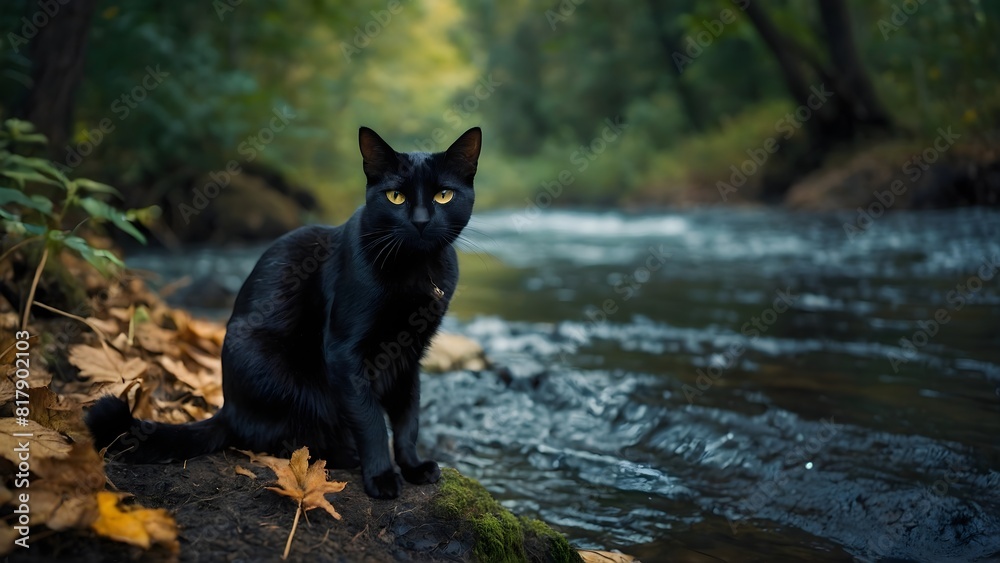 Beautiful black cat in the forest.
And behind him he collapsed Beautiful black cat in the forest.
And behind him he collapsed