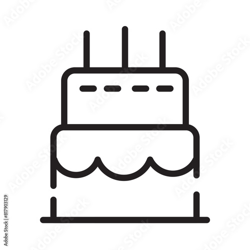 Birthday Cake Food Line Icon