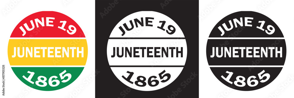 Juneteenth freedom day, hand-written text, typography, hand lettering, calligraphy. Hand writing of word Juneteenth, june 19,  isolated on white background. Vector illustration. EPS 10