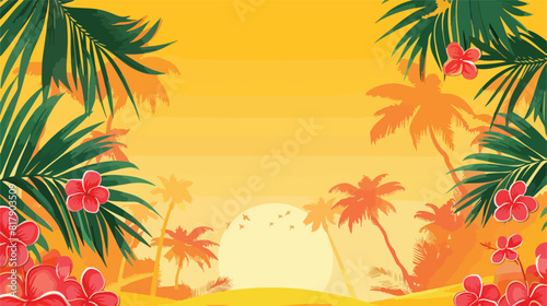 Summer design over yellow background vector illustration