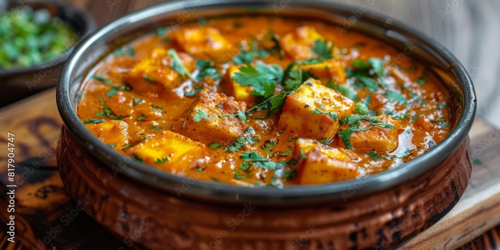 Paneer butter masala or curry is a popular Indian dish. Generative AI Paneer butter masala or curry is a popular Indian dish. Generative AI