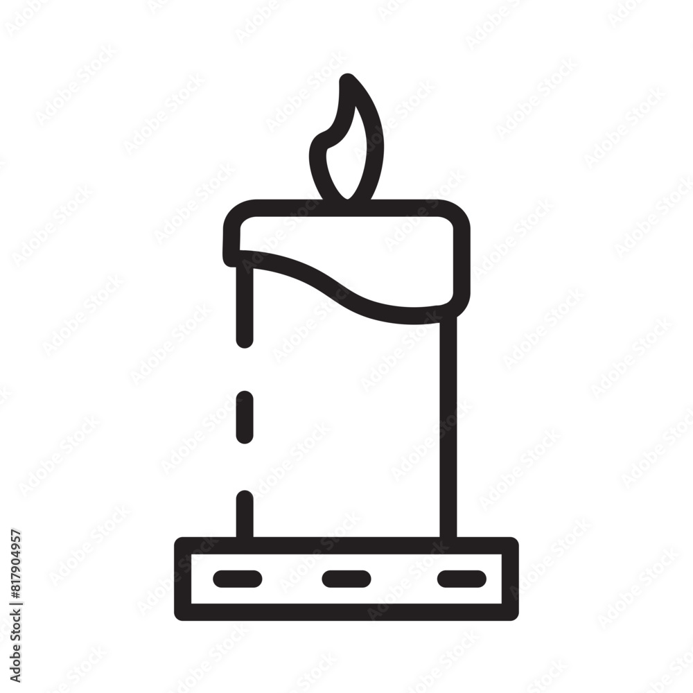 Candle Dinner Light Line Icon
