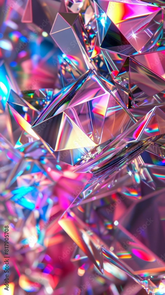 Close-up of a colorful, abstract representation of glass featuring a rainbow spectrum. Modern design concept Close-up of a colorful, abstract representation of glass featuring a rainbow spectrum. Modern design concept