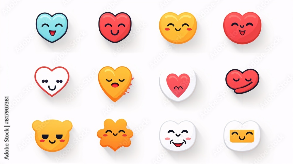 a cute heart emoji sticker for UI design a cute heart emoji sticker for UI design