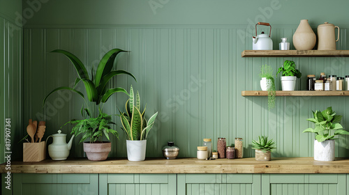 Stylish composition of home garden interior ,generative ai