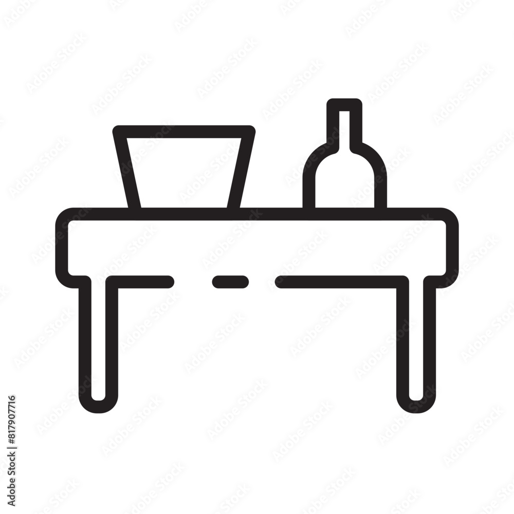 Desk Dining Table Line Icon Desk Dining Table Line Icon