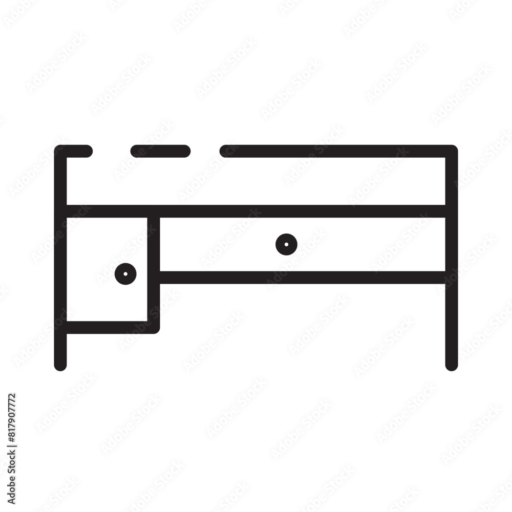 Desk Equipment Furniture Line Icon Desk Equipment Furniture Line Icon
