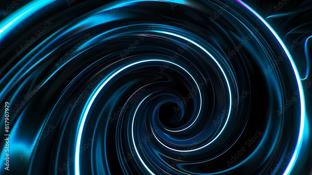 Digital technology blue spiral flowing lines poster background Digital technology blue spiral flowing lines poster background