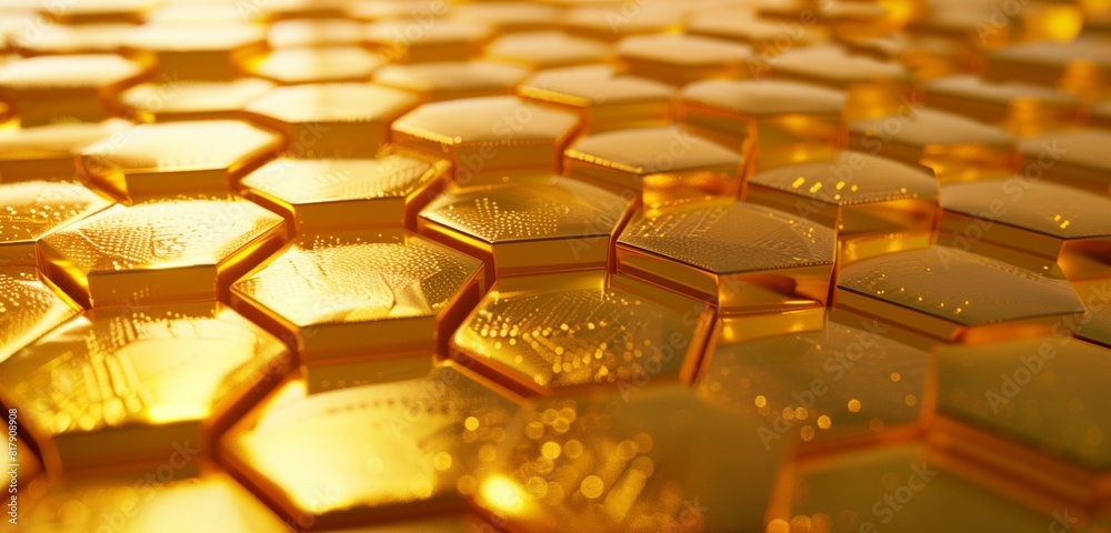 Fototapeta premium Abstract background, Honeycombs. Background abstract minimalistic texture with volumetric figures of hexagons lying in the light. 