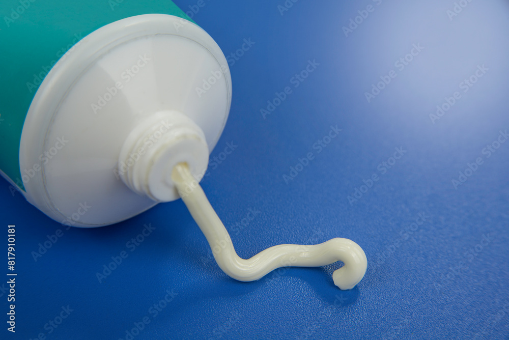 Ointment cream pushed from the tube