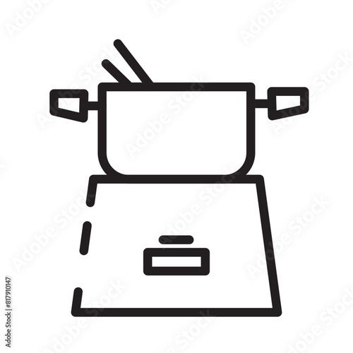 Electric Fondue Pot Line Icon