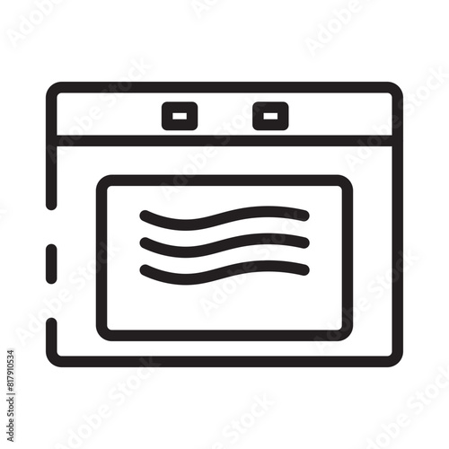 Household Kitchen Oven Line Icon